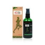 A product image featuring a 90ml bottle of Bestlin Liniment Oil alongside its packaging box. The box has a silhouette of a person in a running pose, suggesting the product's use for joint and muscle care.