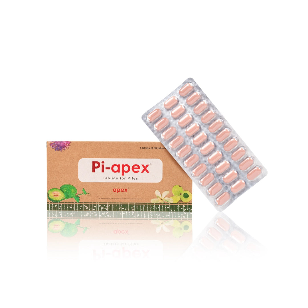 Packaging of Green Milk Pi-apex Tablets, which includes a blister pack with tablets and a cardboard box with branding and decorative elements.