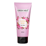 Pink tube of Green Milk Pannir Rose Face Wash on a white background