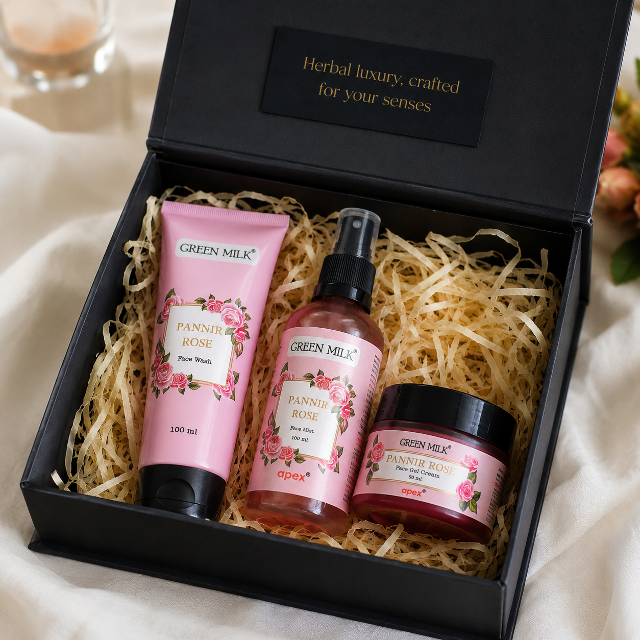 Pannir Rose AM Combo - Face Wash, Mist & Gel Cream
