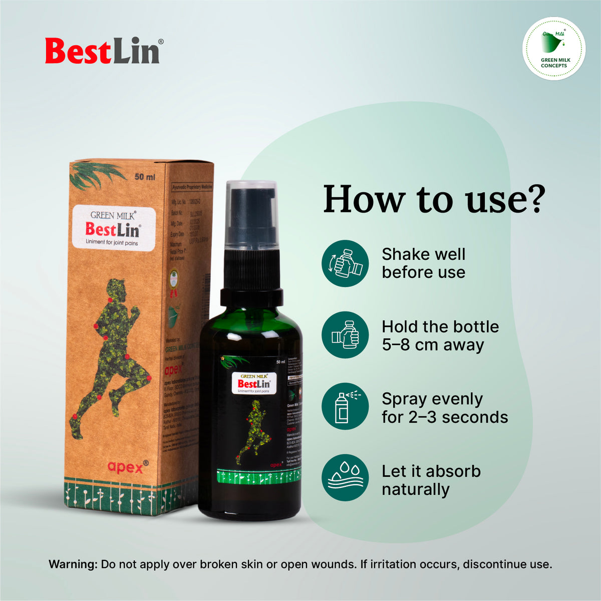 BestLin product with packaging and usage instructions on a light gray background