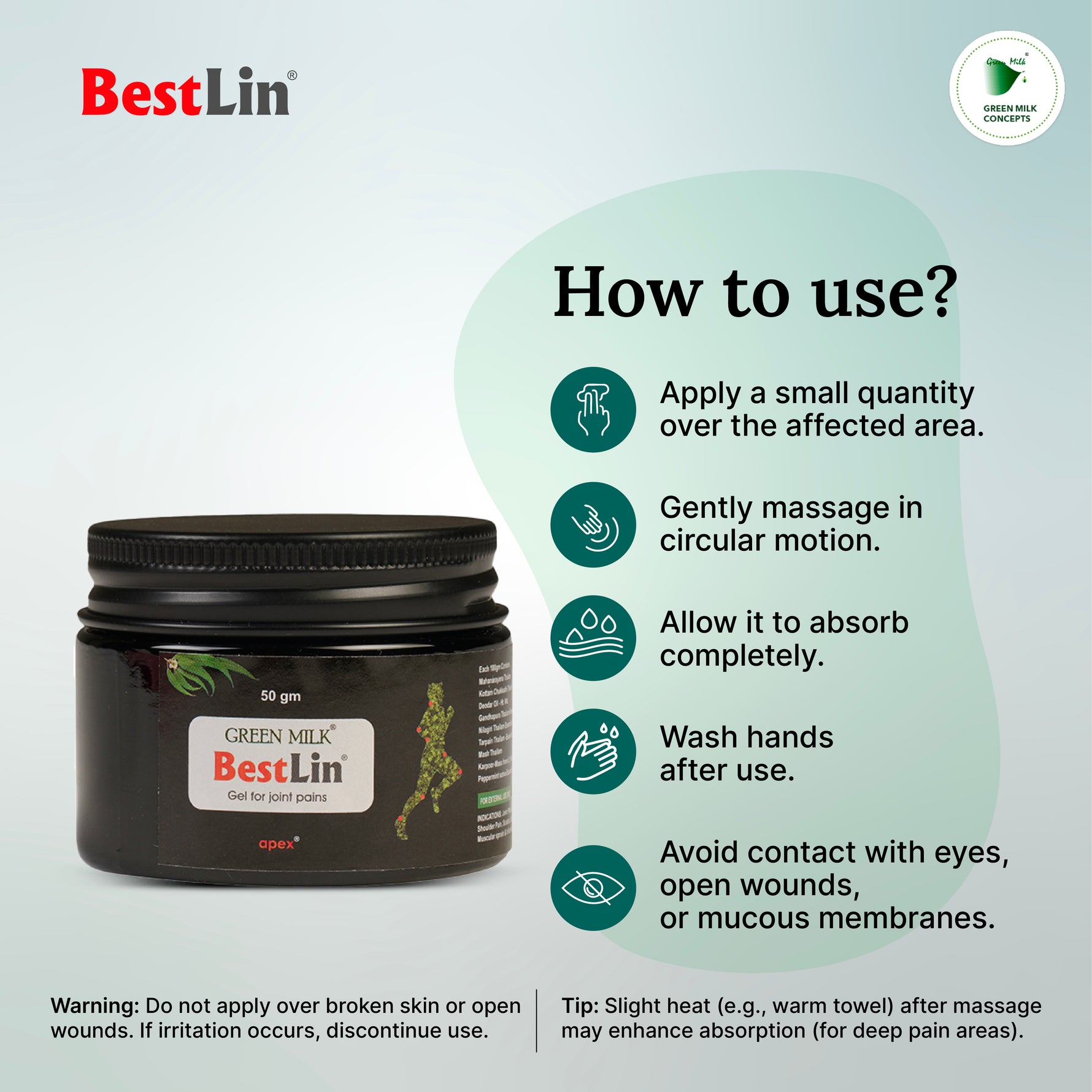 BestLin jar with usage instructions on a light gray background