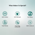 List of product features with icons and text on a light blue background