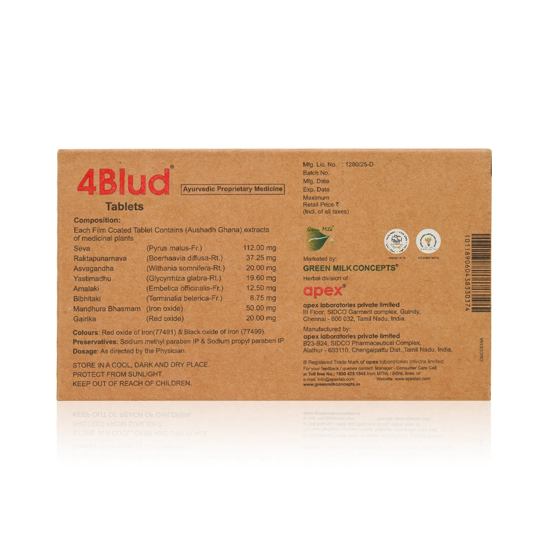 4Blud Tablets – Ayurvedic Iron & Blood Wellness Support for Energy & Vitality