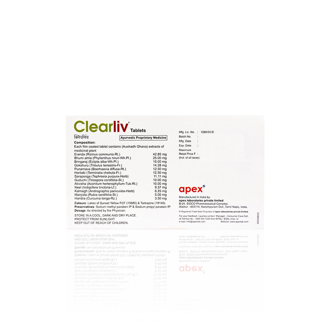 Clearliv Tablets – Ayurvedic Liver Detox Tablets for Liver Function, Digestion & Immunity