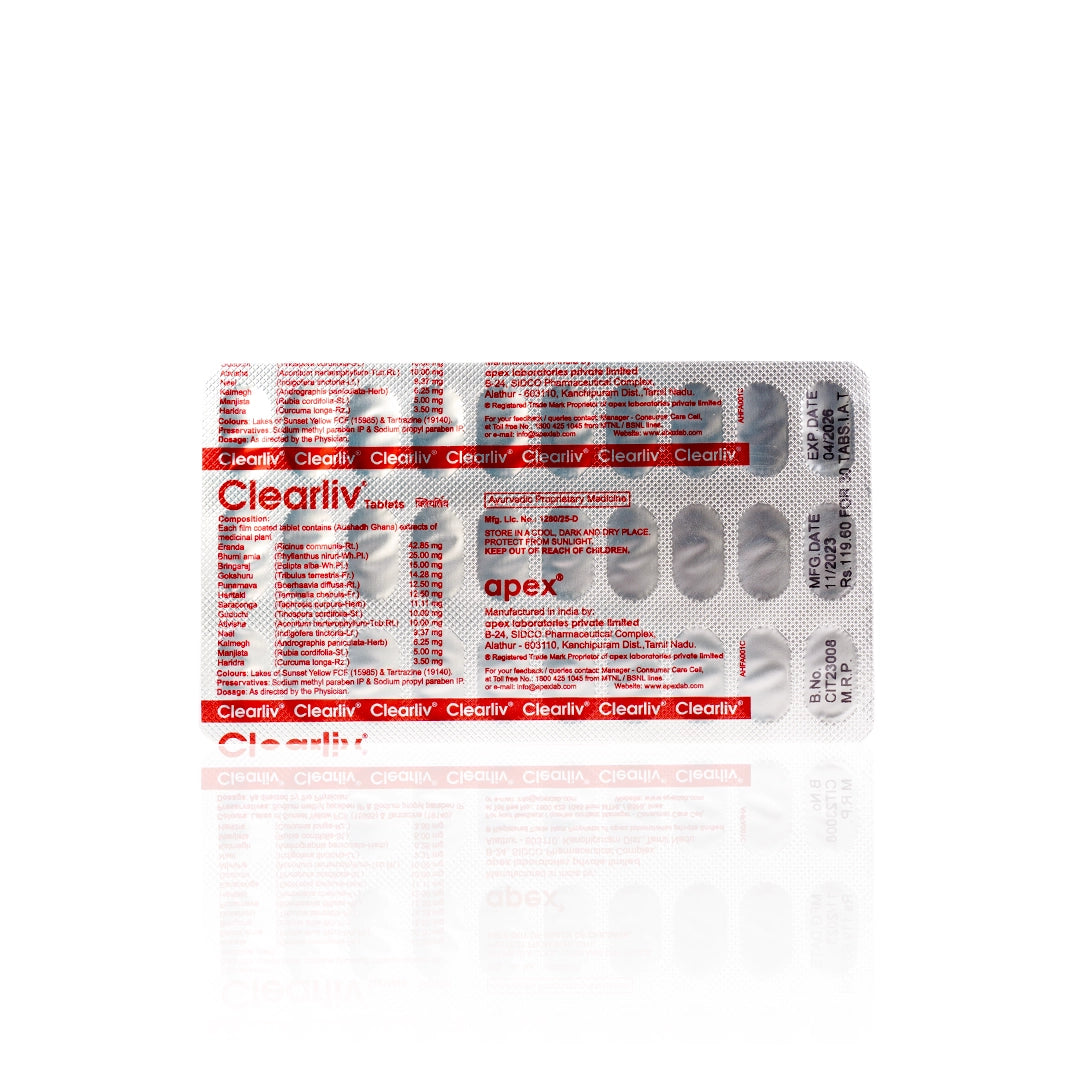 Clearliv Tablets – Ayurvedic Liver Detox Tablets for Liver Function, Digestion & Immunity