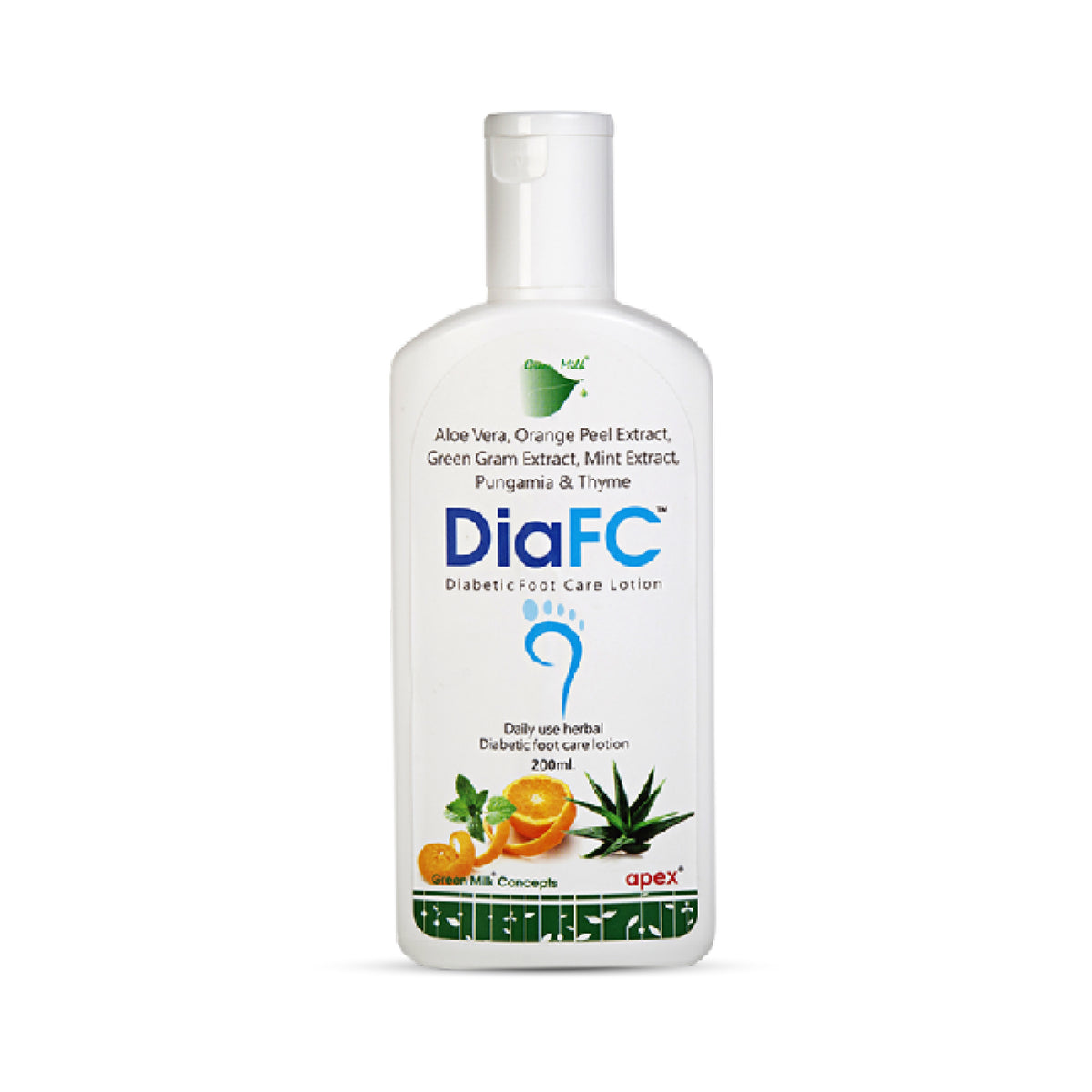 DiaFC diabetic foot care lotion bottle on a white background