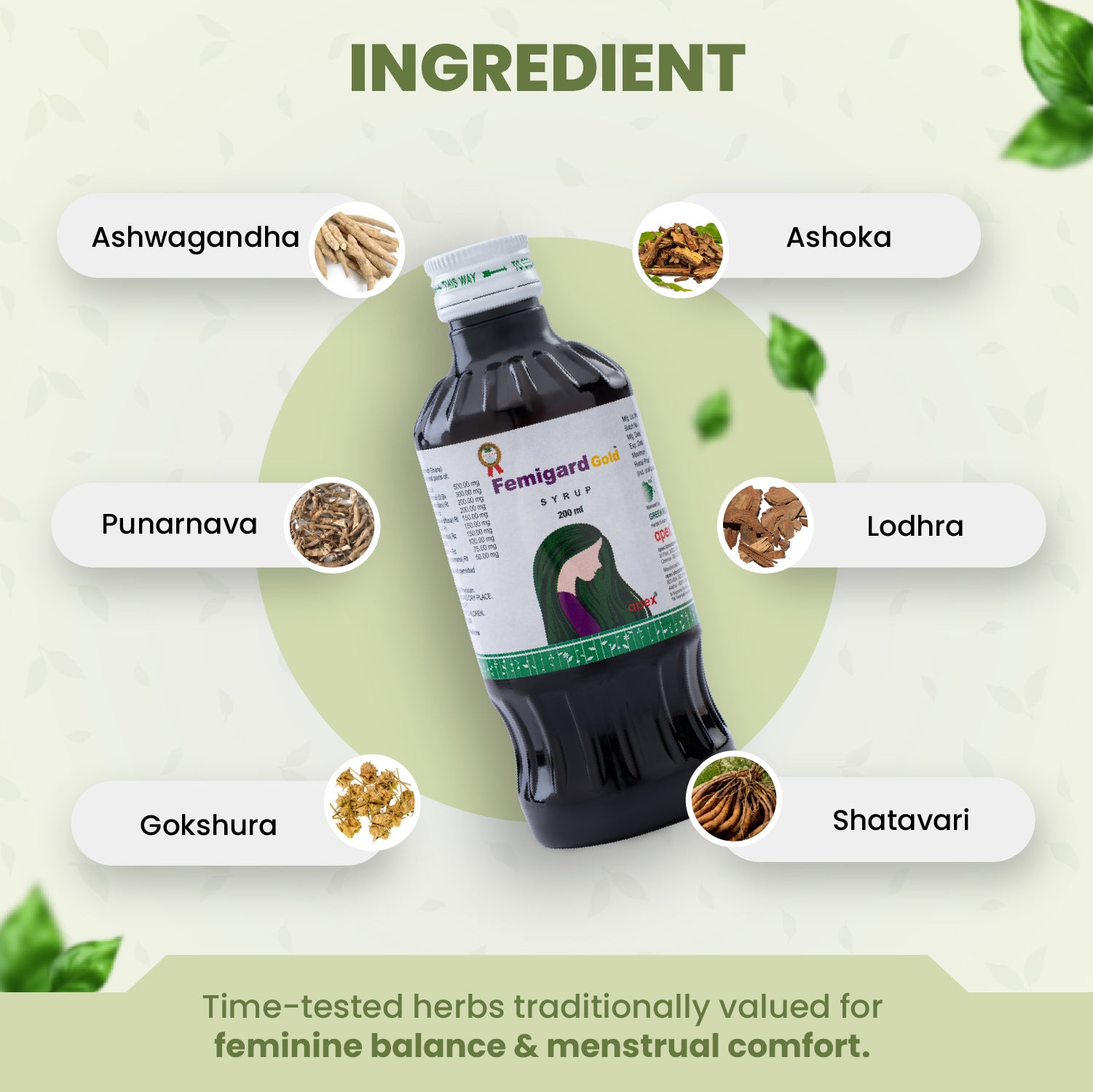 Femigard Gold Syrup – Ayurvedic Syrup for Menstrual Balance & Women’s Wellness