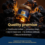 Jar of Shilajit on a dark background with glowing effect