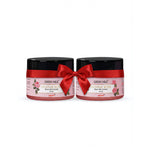 Two jars of Green Milk Panir Rose Face Gel Cream with red ribbons on a white background