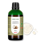Bottle of Green Milk Manjistha Massage Oil by Apex on a white background