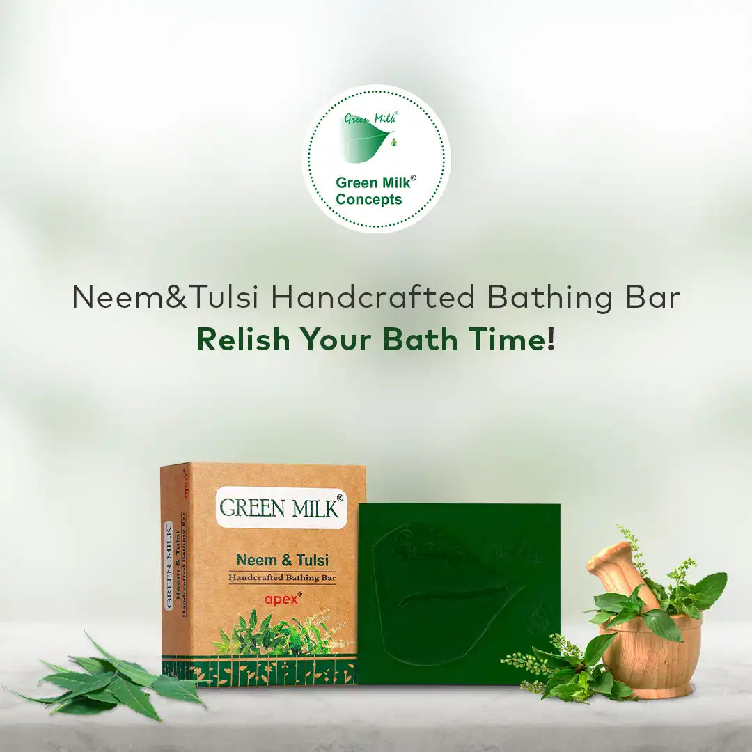 Neem & Tulsi Handcrafted Bathing Bar (Pack of 3)