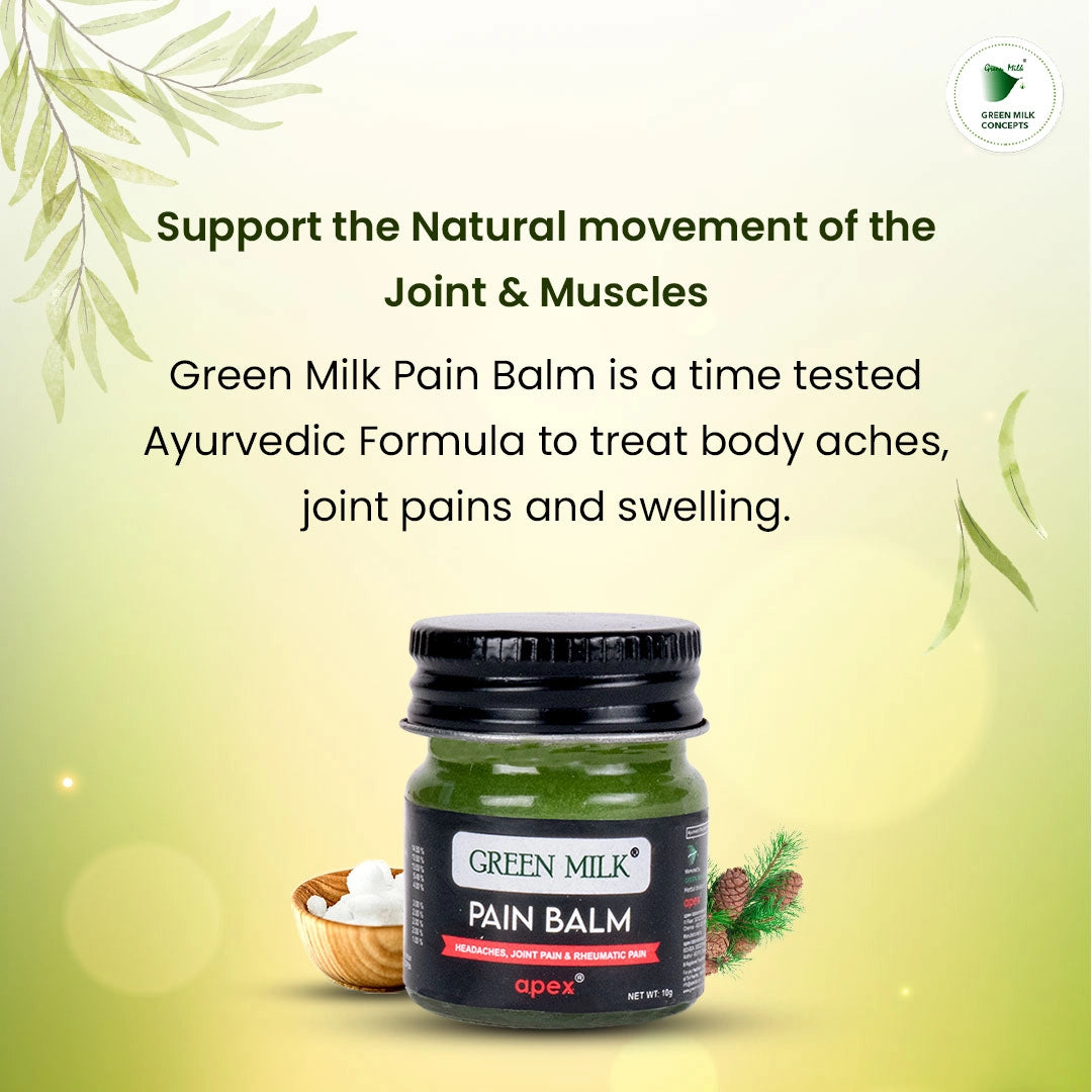 Green Milk Ayurvedic Fast Relief Pain Balm (Pack of 5)