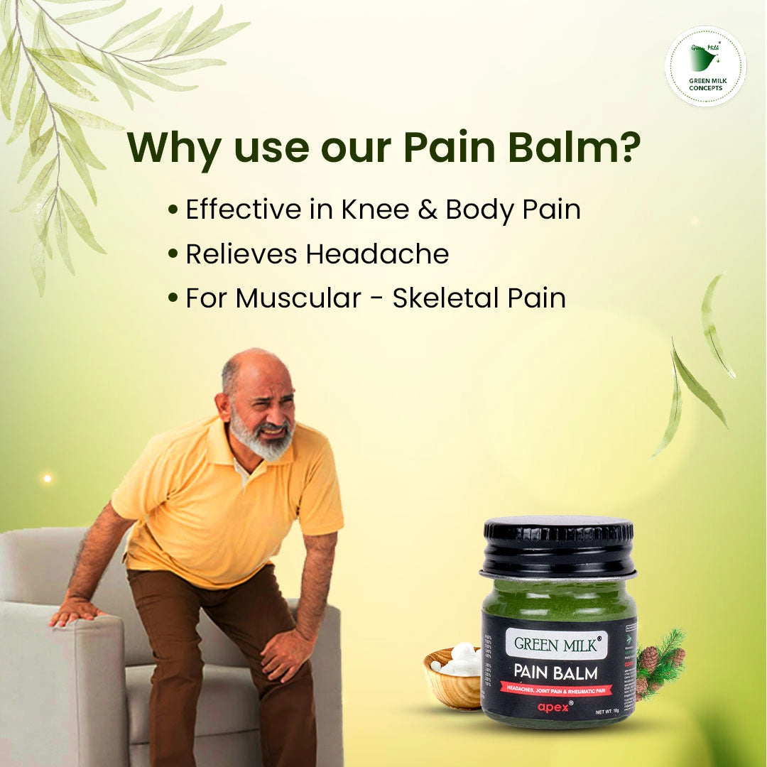 Green Milk Ayurvedic Fast Relief Pain Balm (Pack of 5)