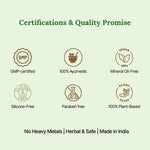 Certifications and quality promise icons on a green background