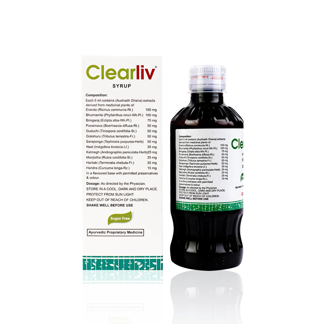 Clearliv Syrup (Pack of 2) - Ayurvedic Liver Care Syrup for Gut Health & Detox