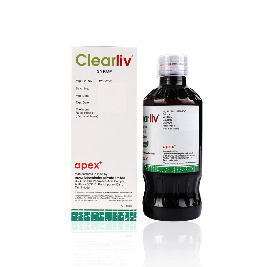 Clearliv Syrup (Pack of 2) - Ayurvedic Liver Care Syrup for Gut Health & Detox