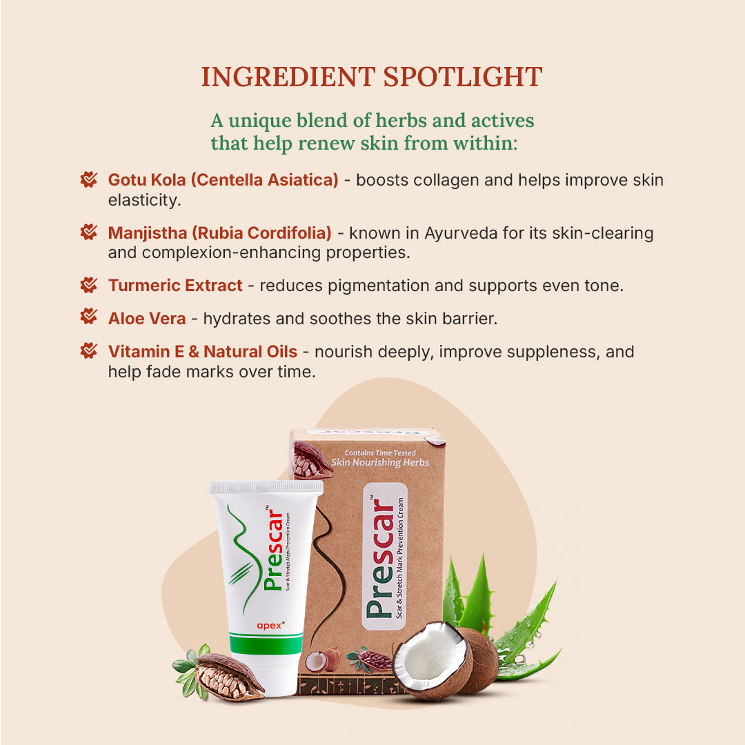 Product packaging with ingredient list on a beige background