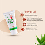 Prescar cream tube with usage instructions on a beige background