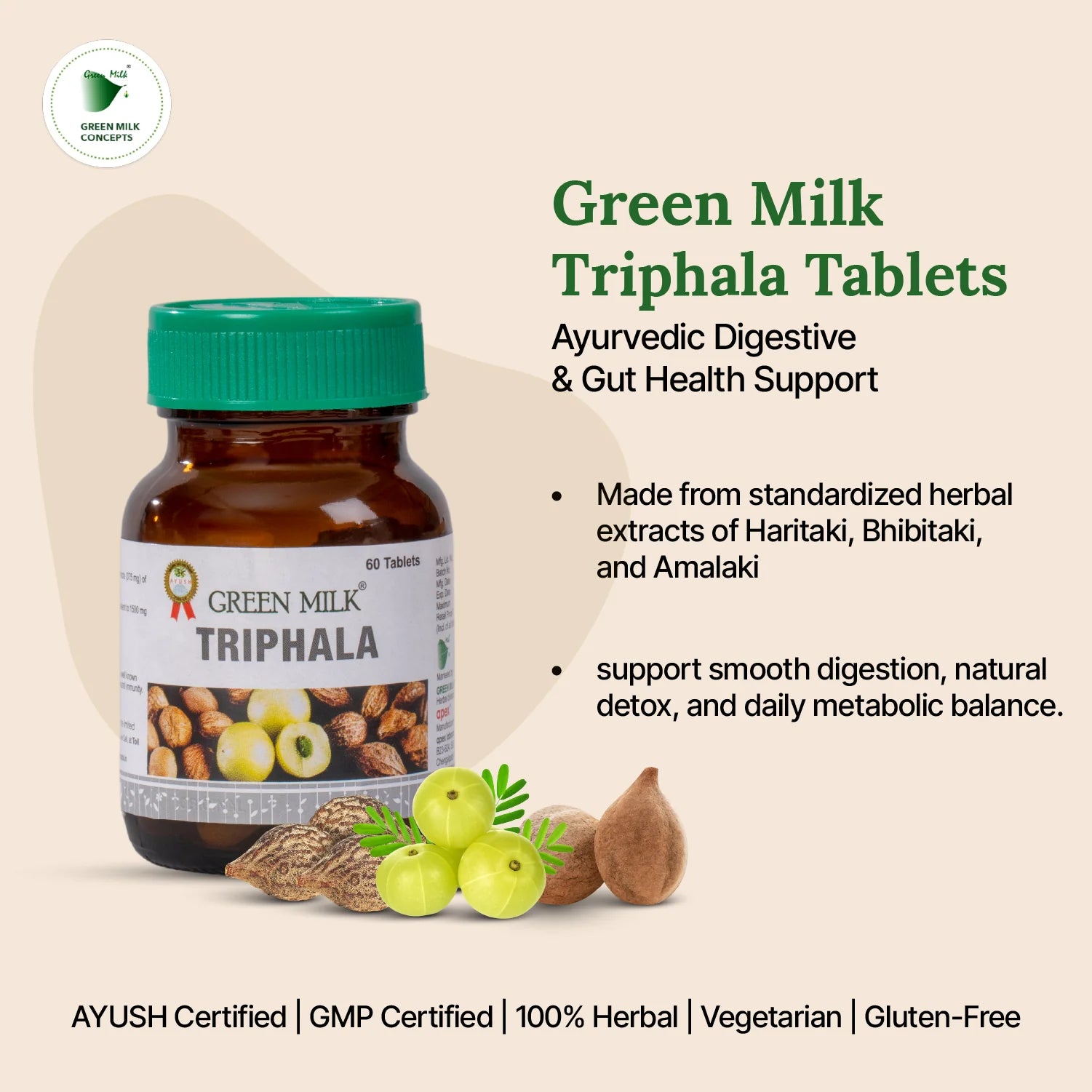 Ashwagandha, Sallaki & Triphala Tablets Combo | Stress, Joint & Digestive Support